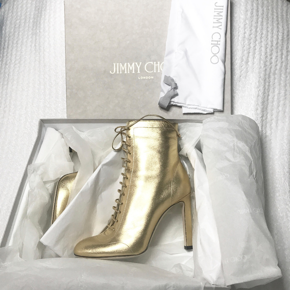Jimmy Choo Lace Up Lamb Leather Boots/Bootie - Picture 5 of 7